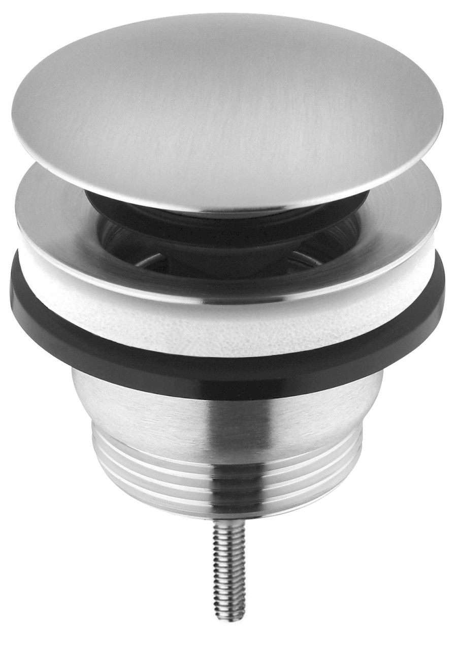 MINIMAL umyvadlová výpust 5/4“, click-clack, velká krytka, nerez mat MI059