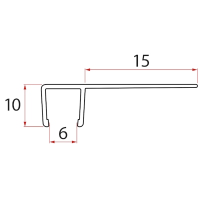 Set svislých těsnění pro sklo 6/6mm, 2000mm NDGE01