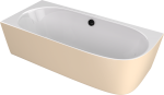 SUSSI L rohová stojící vana litý mramor 160x70x49,5cm, bílá/béžová mat 90191L.82