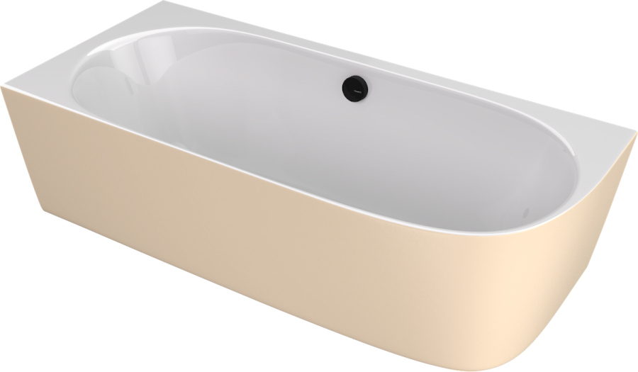 90191L.82 (57524) SUSSI L rohová stojící vana litý mramor 160x70x49,5cm, bílá/béžová mat 90191L.82