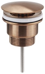 542.742.5PG (52316) Umyvadlová výpust 5/4“, neuzavíratelná, velká zátka, 10-55mm, měď mat 542.742.5PG