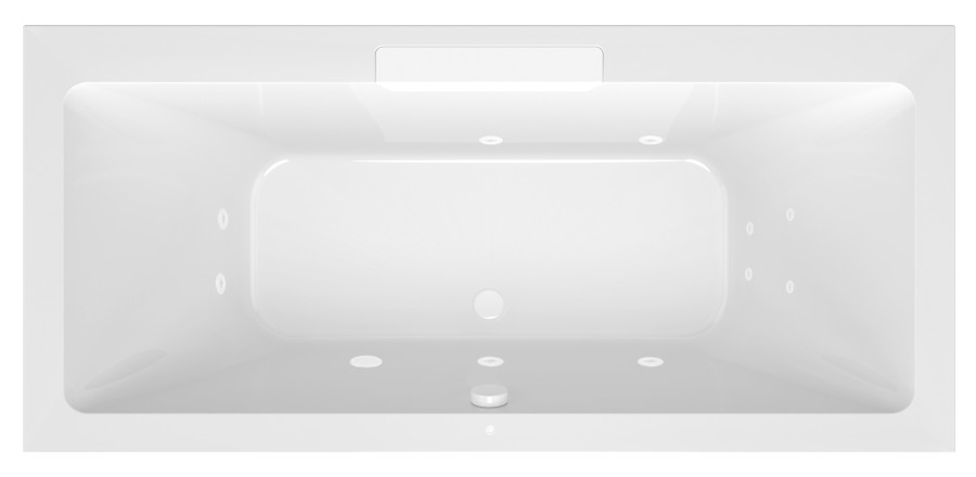 CASCATA hydromasážní vana, 185x85x45cm, kaskáda bílá, Active Hydro, bílá 73836.101.1020