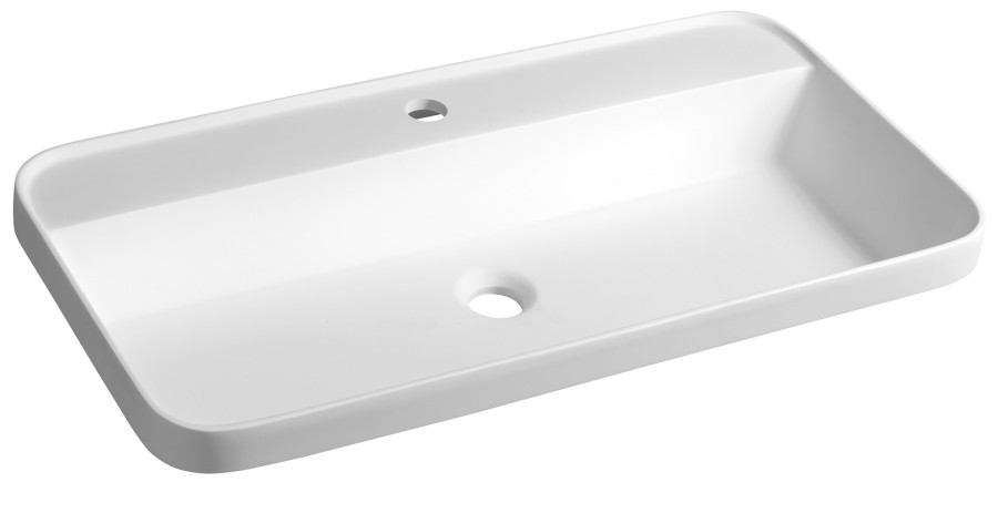 BE775 (51327) BRAHEA umyvadlo zápustné, Rockstone, 75x39 cm, bílá mat BE775