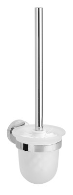 WS008 (56791) LARISSA WC štětka závěsná, mléčné sklo, chrom WS008