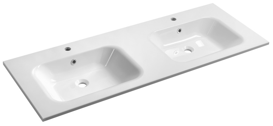 ARECA dvojumyvadlo, litý mramor, 141x51,5cm, bílá AC141