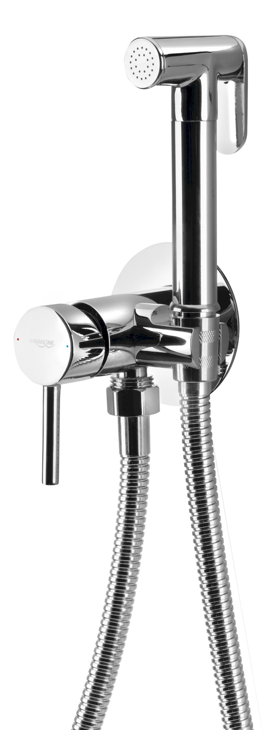 SK302 (46833) Podomítková bidetová baterie se Stop sprškou, hadice 1,2m, kulatá, chrom SK302