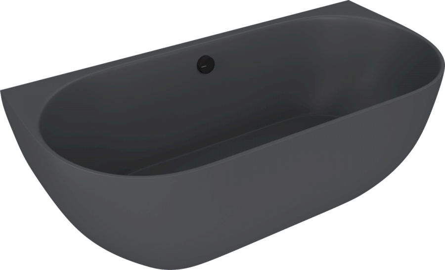 72976.51 (57546) PAGODA nástěnná vana litý mramor 170x85x58cm, antracit mat 72976.51