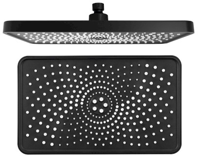 Hlavová sprcha, 300x180mm, silikon trysky, ABS/černá mat SK851B
