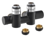 TWIN COMBI připojovací sada ventilů pro středové připojení, pravá, černá mat CP461BS