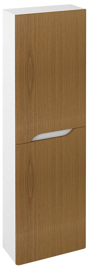 MEDIENA skříňka vysoká 40x140x20cm, 2x dvířka, levá/pravá, bílá mat/dub natural MD452