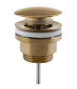CV1002GB (49956) Umyvadlová výpust 5/4“, click-clack, velká zátka, 10-55mm, zlato mat CV1002GB