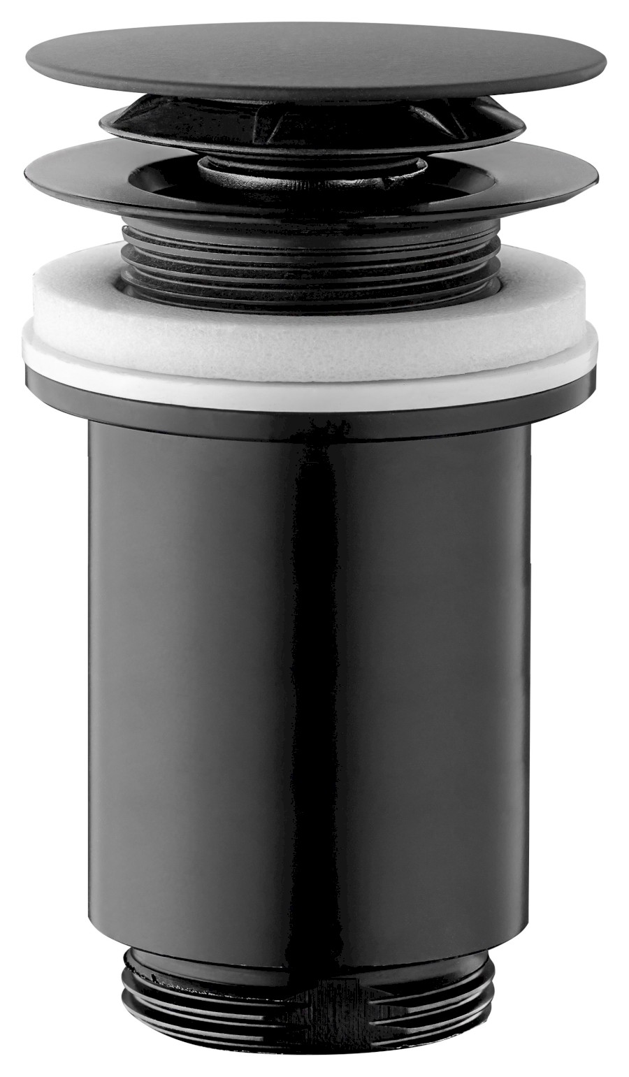 7533.370.5X (55914) Umyvadlová výpust 5/4“, click-clack, velká zátka, max 80mm, černá mat 7533.370.5X