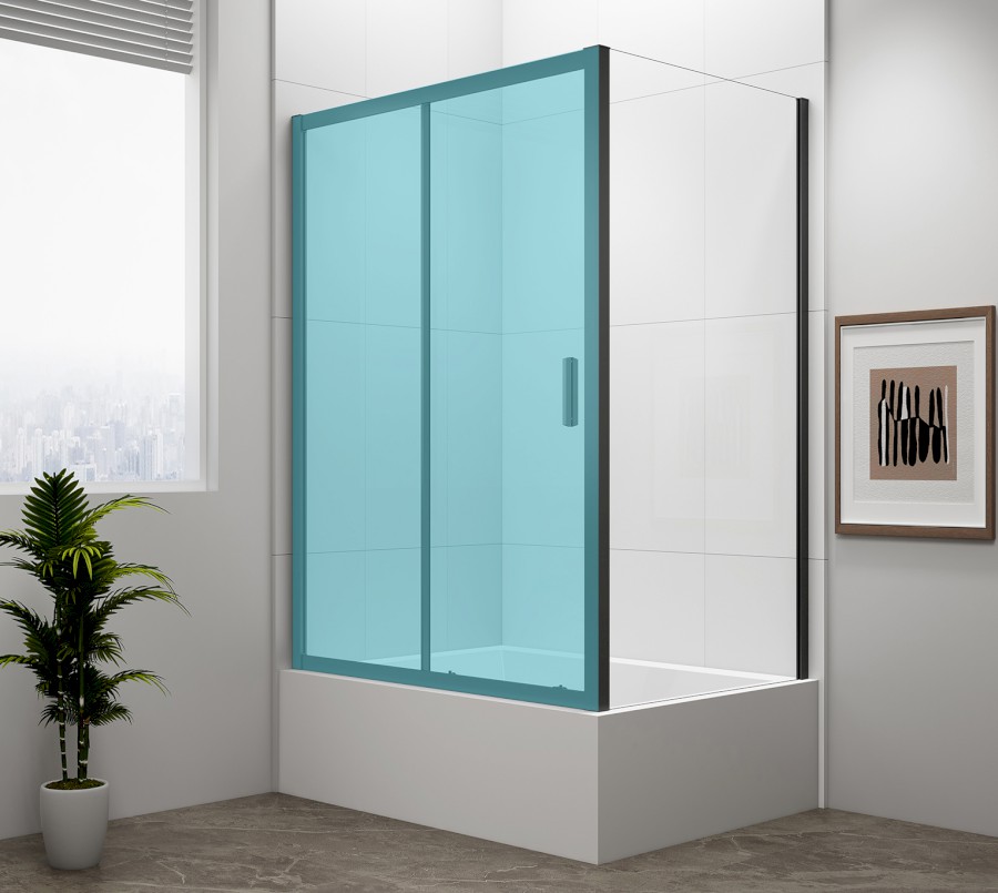 MD3116B (55505) DEEP BLACK boční stěna 750x1650mm, čiré sklo MD3116B