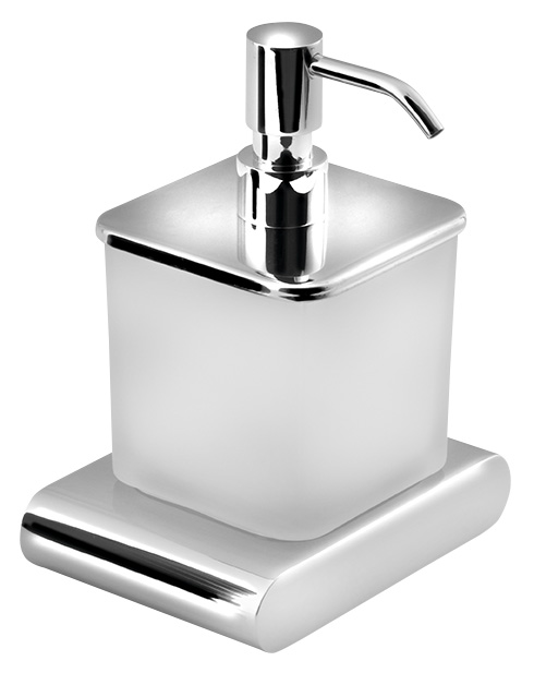 FLORI dávkovač mýdla, 300ml, mléčné sklo, chrom RF019