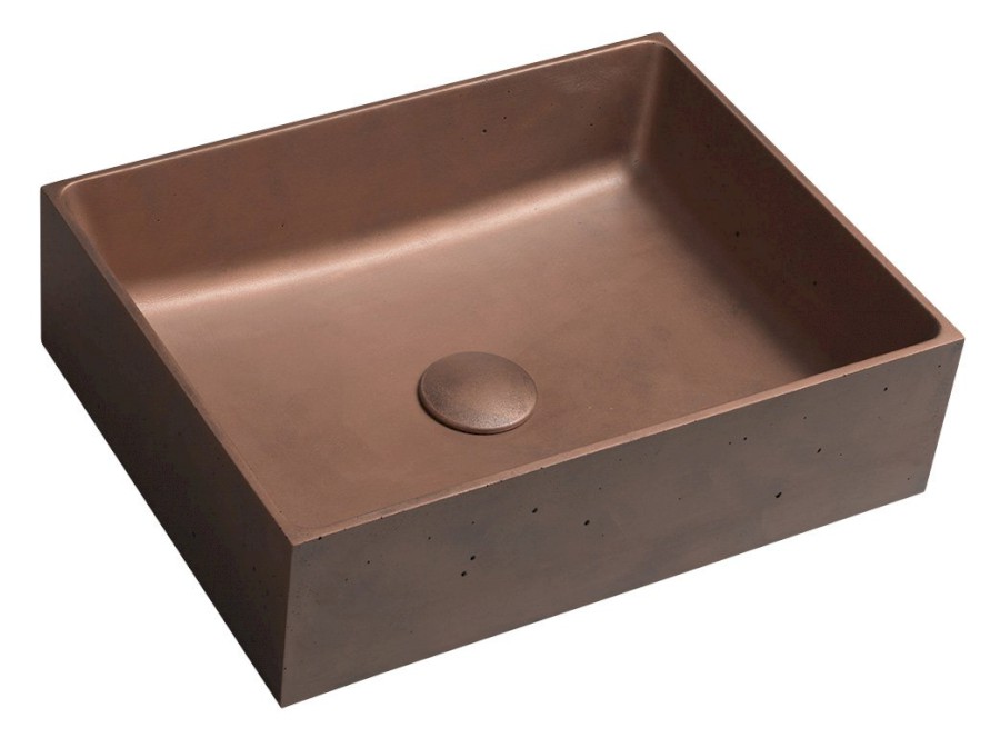 FG120 (55108) FORMIGO betonové umyvadlo na desku, 47,5x36,5cm, měď mat FG120