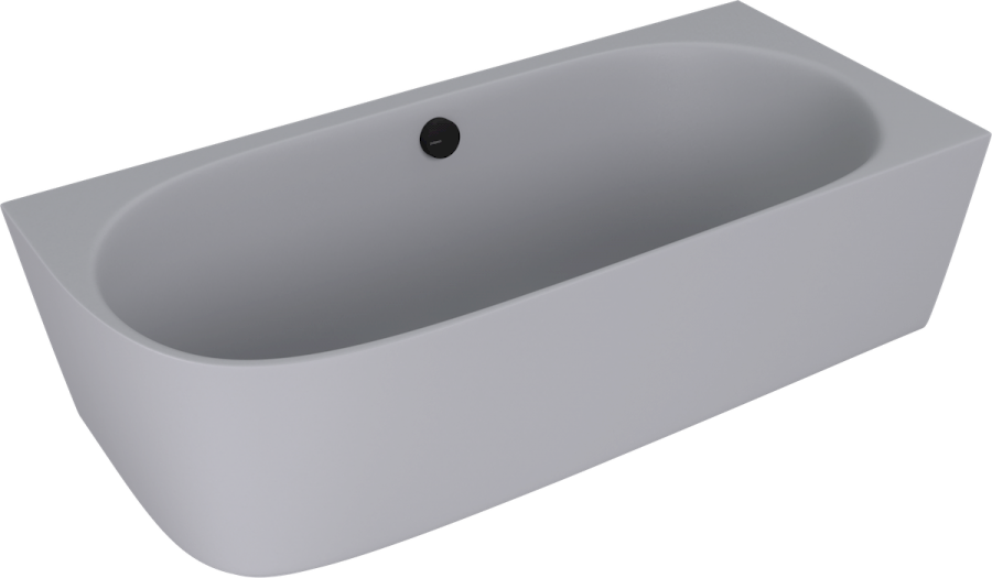 90191R.31 (57526) SUSSI R rohová stojící vana litý mramor 160x70x49,5cm, šedá mat 90191R.31