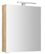 MC060-0022 (50641) MIRRÓ galerka s LED osvětlením, 60x70x16cm, levá/pravá, dub alabama MC060-0022