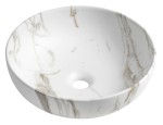AR435BC (58536) RONDANE keramické umyvadlo na desku Ø 41cm, bianco carrara AR435BC