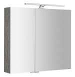 MIRRÓ galerka s LED osvětlením, 80x70x16cm, dub stříbrný MC080-0011