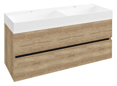 ODETTA umyvadlová skříňka 118x50x43,5cm, dub Alabama DT120-2222
