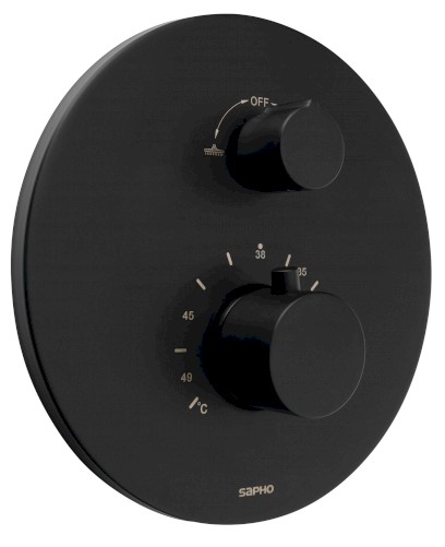 Podomítková sprchová termostatická baterie, box, 2 výstupy, černá mat RH396B