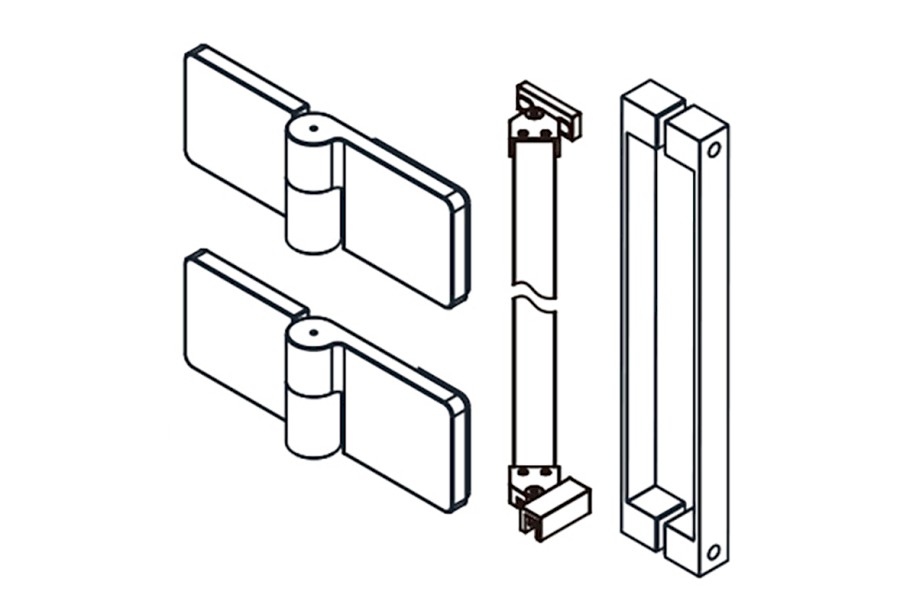 TRINITY komponenty pro dveře do niky, zlato mat, pravé GT12RG