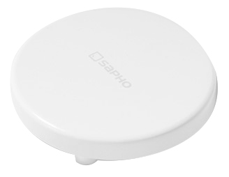 ND-ZAT-KL (40686) Kryt odpadu průměr 90mm, logo SAPHO, litý mramor, bílá ND-ZAT-KL