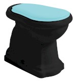 101031 (52039) RETRO WC mísa stojící, 38,5x59cm, spodní odpad, černá mat 101031