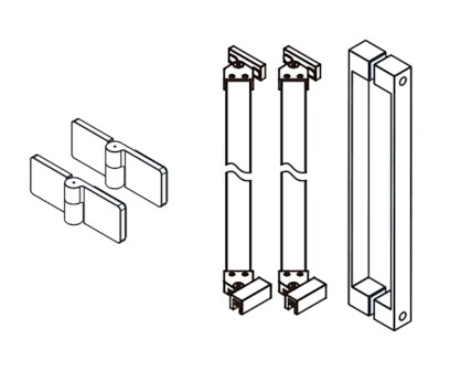 TRINITY komponenty dveří s boční stěnou, černá mat, pravé GT56RB