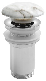 AR900BC (58594) Umyvadlová výpust 5/4“, click-clack, keramická zátka, 10-50mm, bianco carrara AR900BC