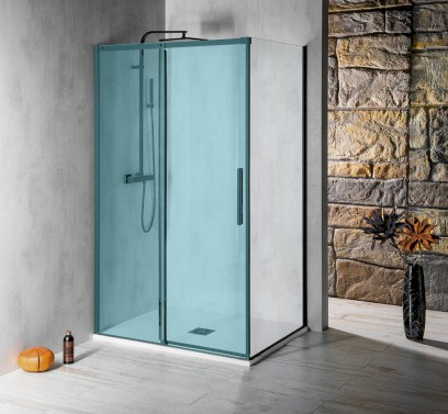 ALTIS BLACK boční stěna 800mm, čiré sklo, výška 2000mm, čiré sklo AL5912B