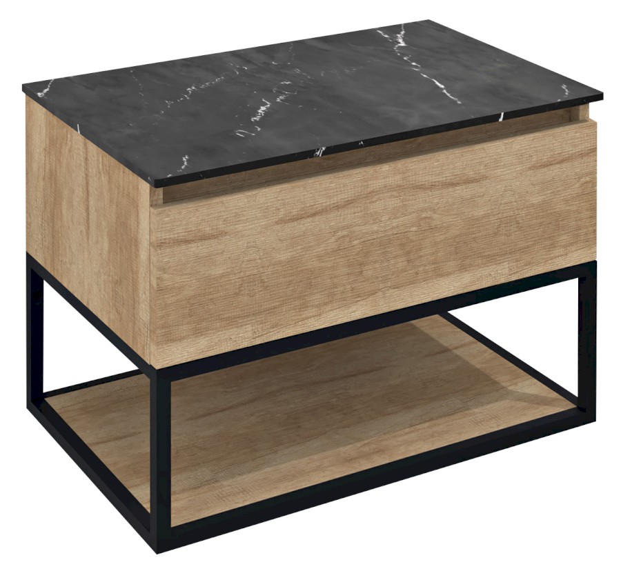 CG005-2222 (51238) SKARA umyvadlová skříňka 70x50x45cm, černá mat/dub alabama CG005-2222