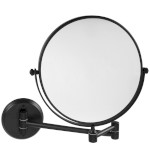 X-ROUND BLACK E kosmetické zrcátko závěsné, Ø 200mm, oboustranné, černá mat XR010B