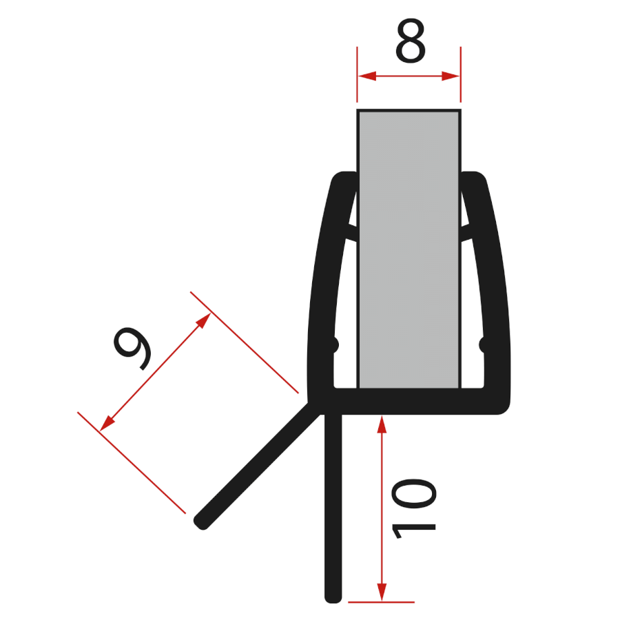 NDGT01BL (61805) TRINITY spodní těsnění, černá, levá NDGT01BL