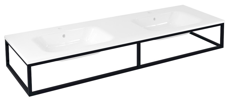 SKA konzole pod umyvadlo/desku 160x22x51cm, černá mat SKA860