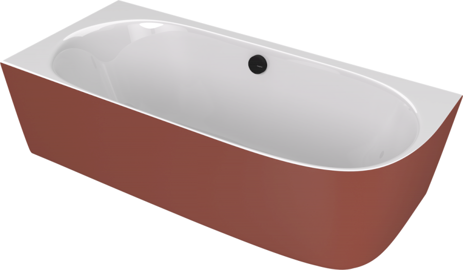 90191L.72 (57522) SUSSI L rohová stojící vana litý mramor 160x70x49,5cm, bílá/hnědá mat 90191L.72