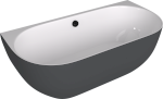 PAGODA nástěnná vana litý mramor 170x85x58cm, bílá/antracit mat 72976.52