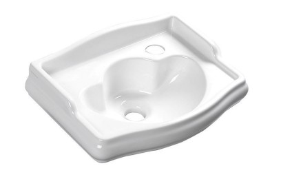 RETRO keramické umývátko 41x30cm, otvor pro baterii vpravo, bílá 103301DX