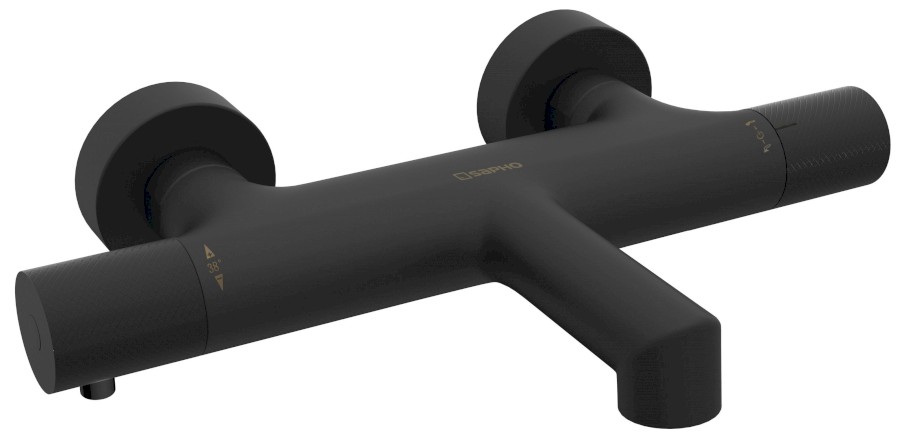 SOLARIS nástěnná vanová termostatická baterie, černá mat WD010B