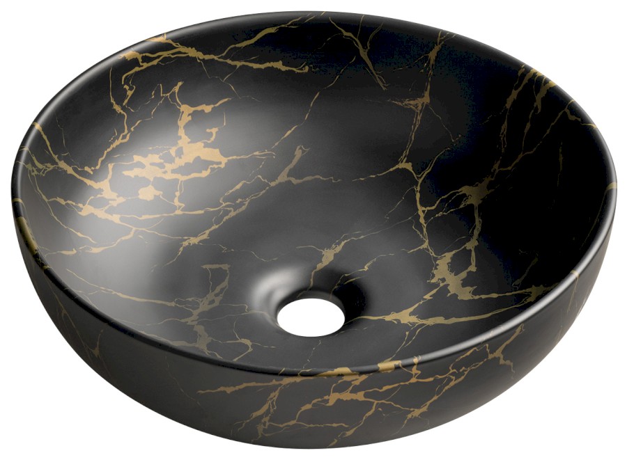 RONDANE keramické umyvadlo na desku Ø 41cm, portoro mramor AR435PT