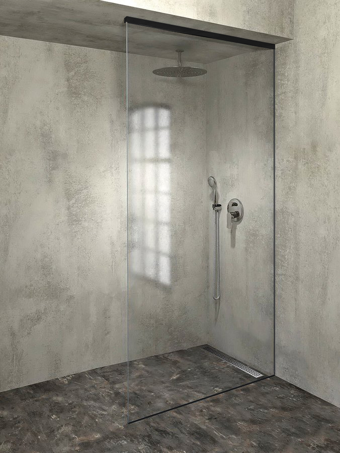 ARCHITEX sada pro uchycení skla, podlaha-stěna-strop, max. š. 1200mm, černá mat AXL2812B