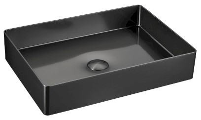 AURUM nerezové umyvadlo na desku, 50x35cm, včetně výpusti, gun metal AU103