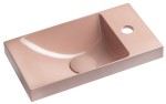 AGOS betonové umývátko 40x22cm, levé/pravé, růžová pololesk AS40021