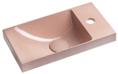 AGOS betonové umývátko 40x22cm, levé/pravé, růžová pololesk AS40021
