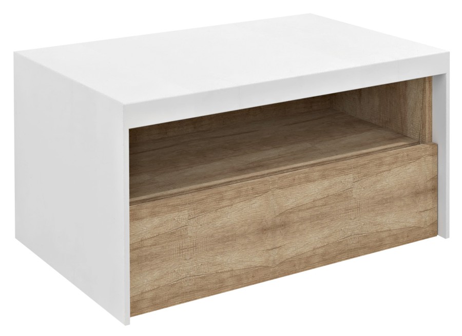 VA080-2222 (50525) VIERA umyvadlová skříňka 80x44x50cm, bílá mat/dub Alabama VA080-2222