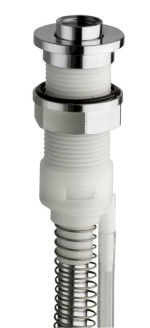 FOLLOW ME sprchová průchodka s odvodněním na okraj vany vč. hadice a drenážního kusu, kulatá, chrom PD467