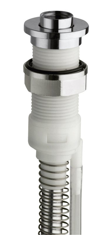 FOLLOW ME sprchová průchodka s odvodněním na okraj vany vč. hadice a drenážního kusu, kulatá, chrom PD467