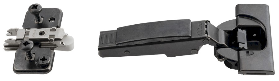 D-71B3550 (53205) BLUM nábytkový závěs naložený, integr.tlumení, včetně krytek, černý onyx D-71B3550