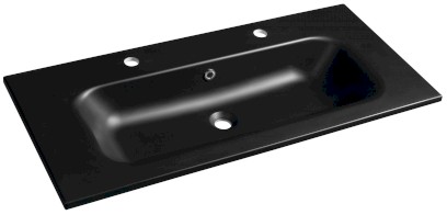 SIDRA dvojumyvadlo, litý mramor, 101x46cm, černá mat SD101B-2