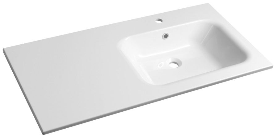 AC101R (52705) ARECA umyvadlo, litý mramor, 101x51,5cm, pravé, bílá AC101R